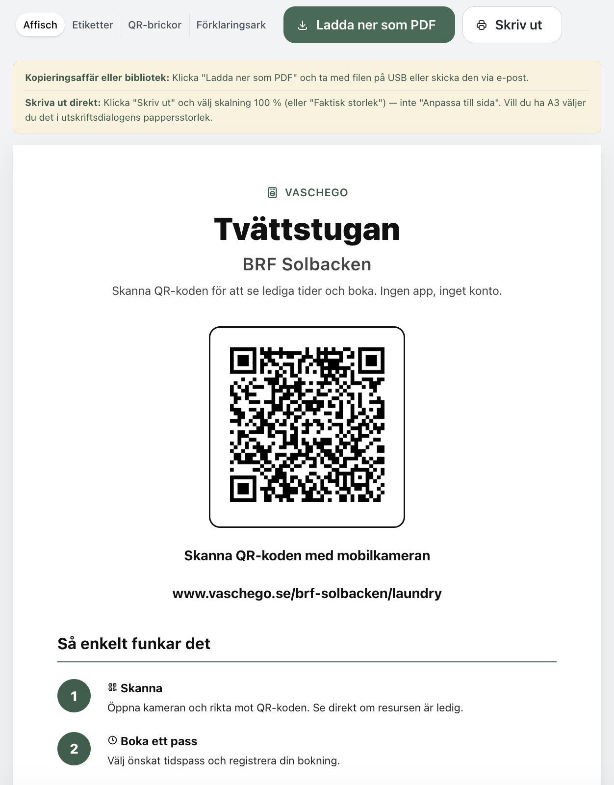 Skriv ut & sätt upp