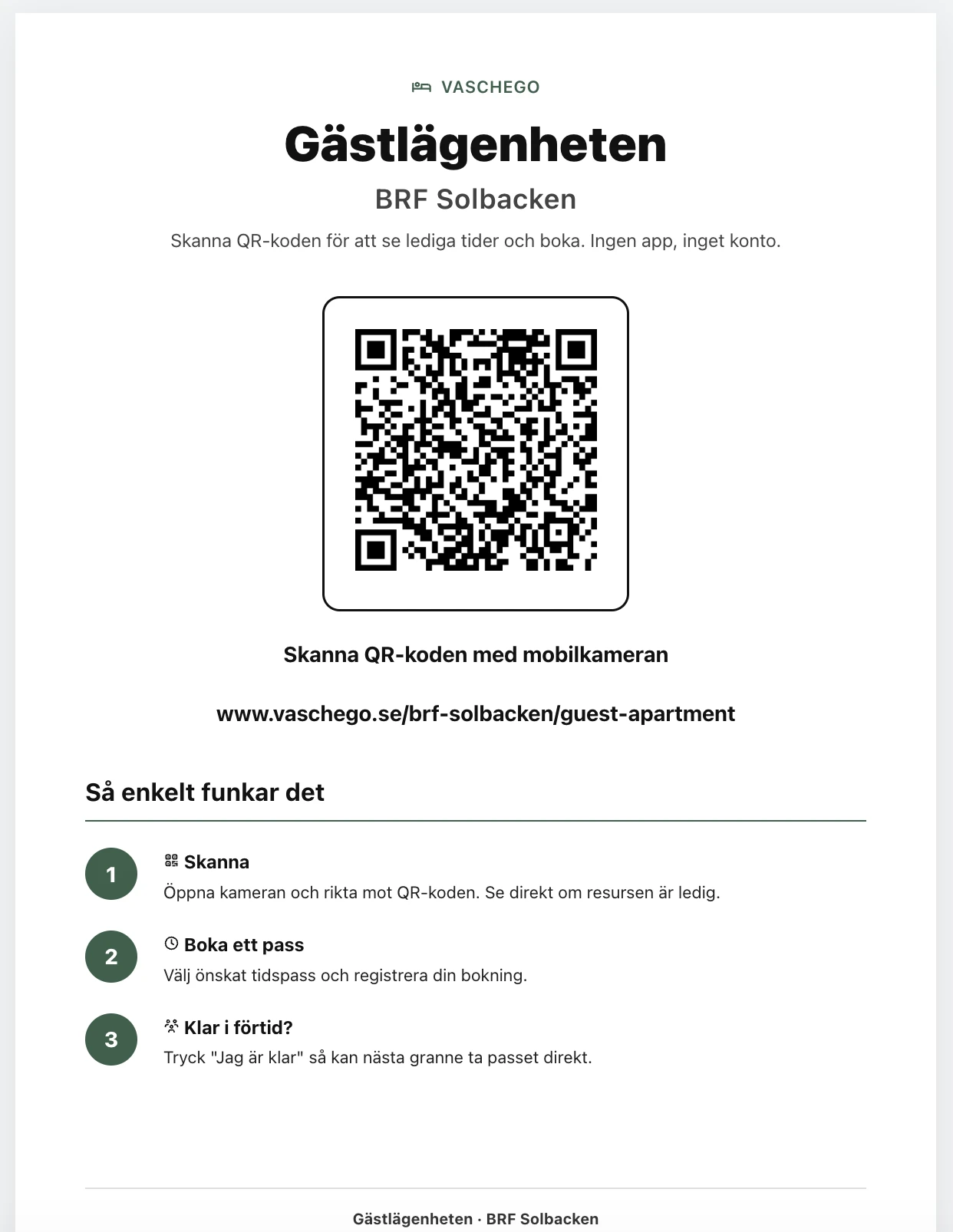 Telefon som skannar en QR-kod på en delad pryl