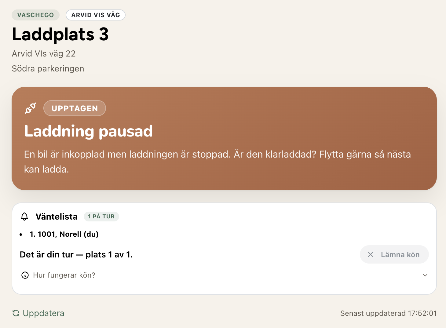 Resurssidan för laddplatsen