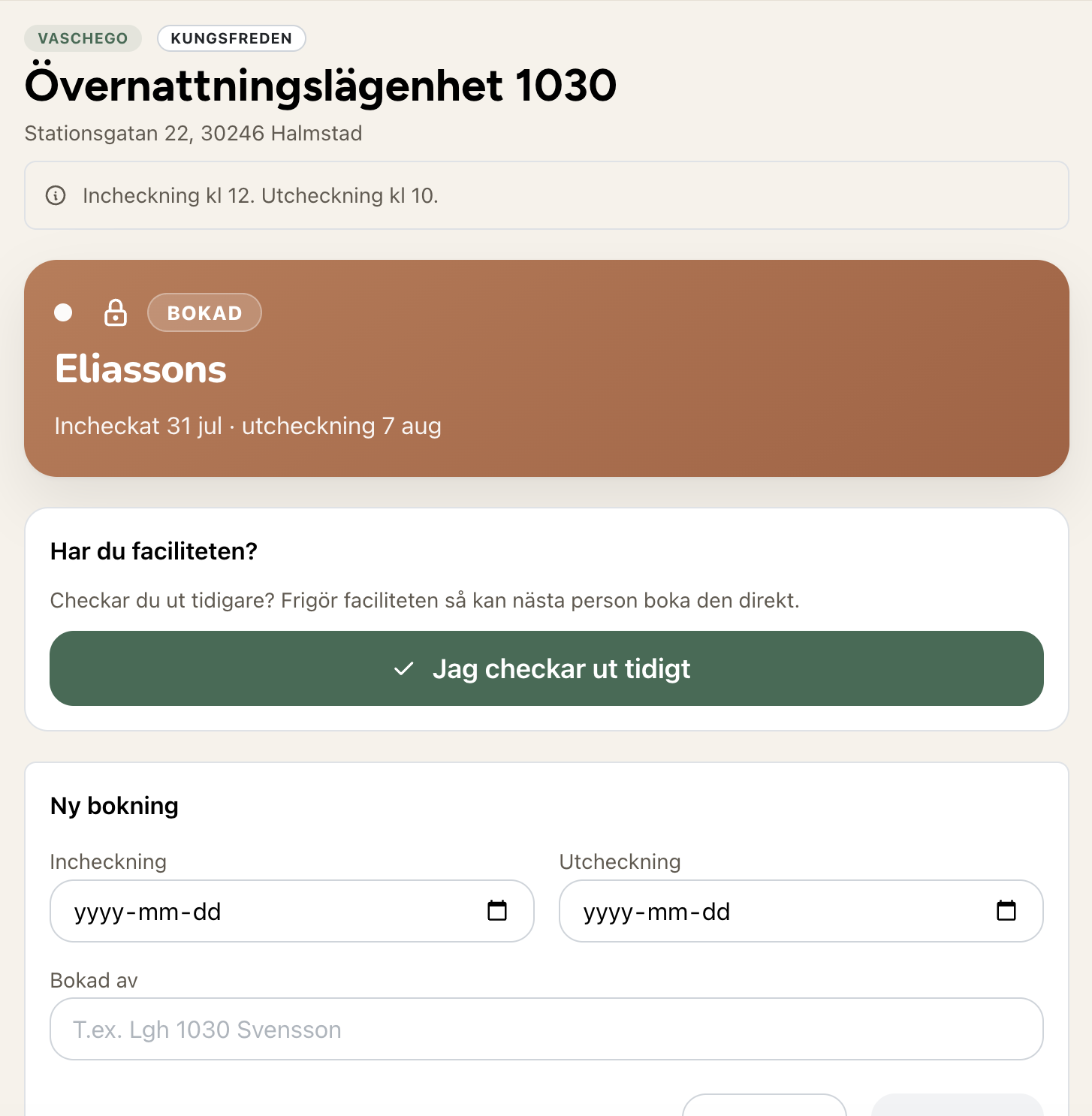 Resurssidan för gästlägenheten